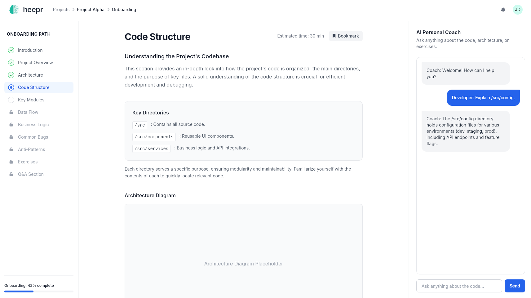 Code Learning Interface